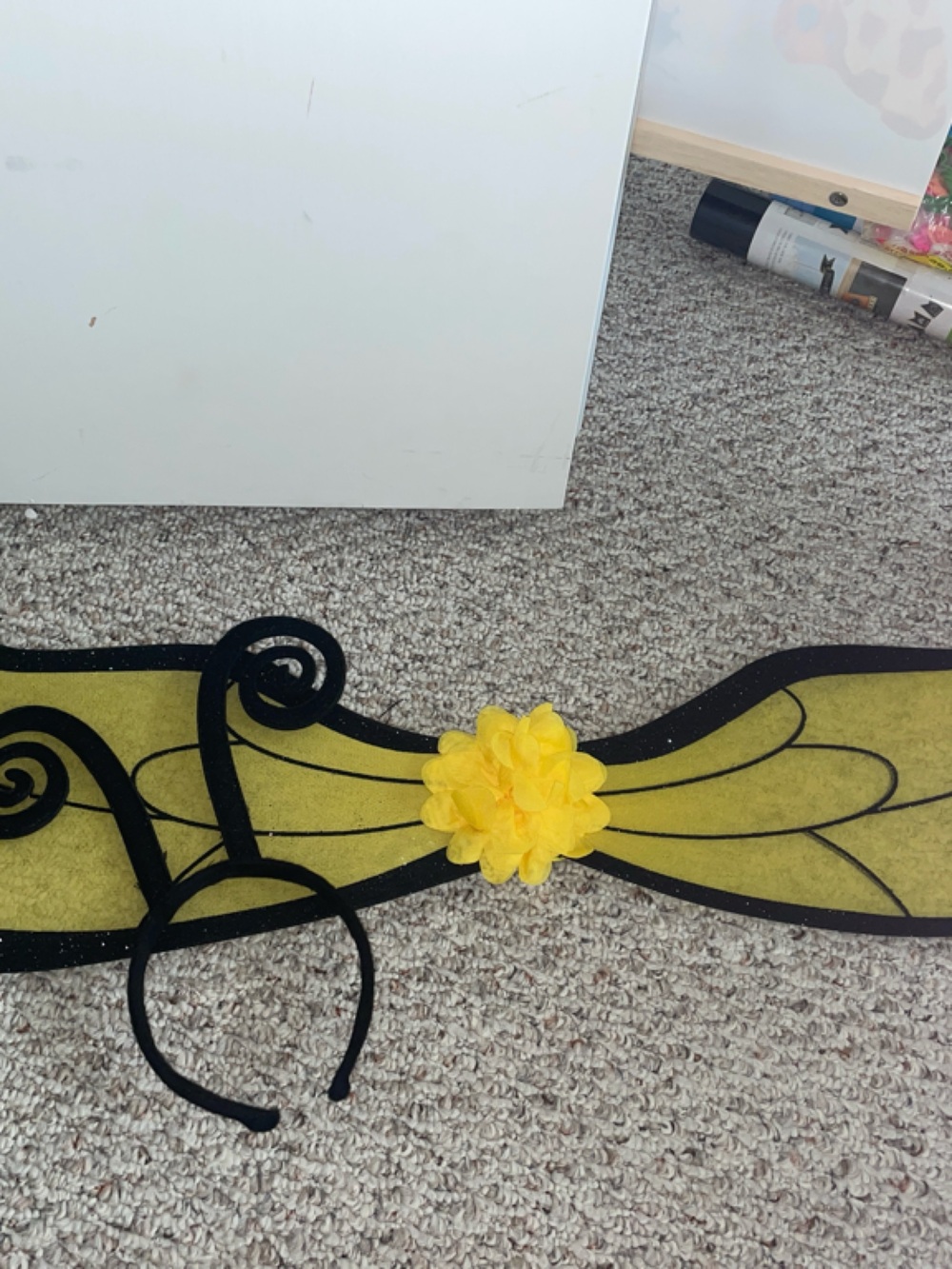 Yellow Flower Wings with Black Headband